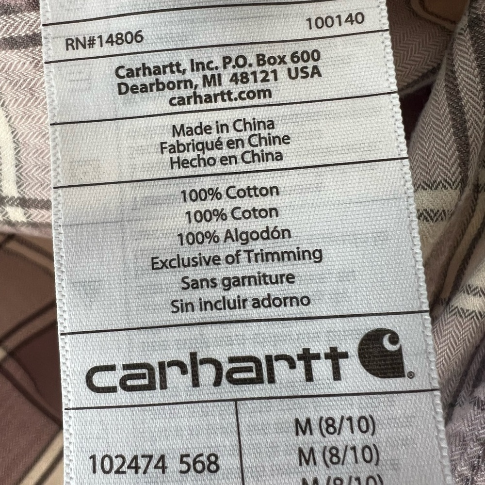 Carhartt Purple and White Plaid Shirt - Picture 3 of 4